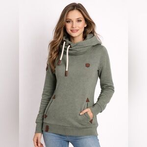 Naketano Darth X Brave New World Hoodie in Heather Sage Green